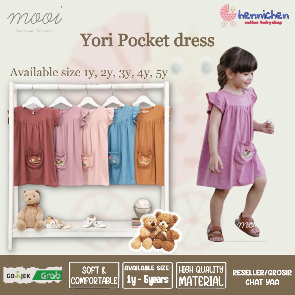 PROMO 7.7 PROMO BAJU LEBARAN MURAH PROMO CUCI GUDANG MOOI YORI POCKET DRESS YORI DRESS RUFFLE KANTONG ANAK 1-5 TAHUN