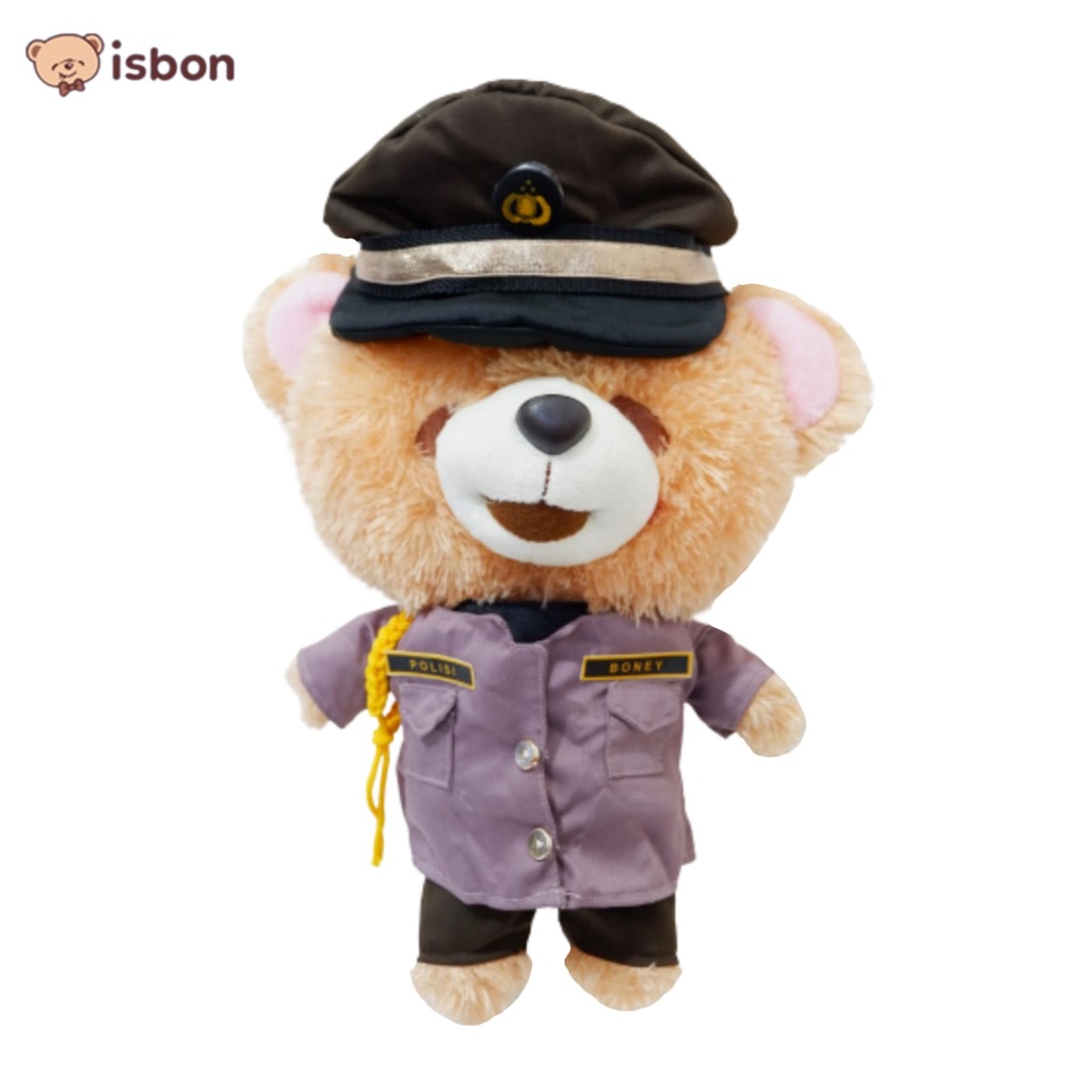 Boneka beruang polisi seragam baju police lengkap dengan topi keren bahan premium kado pacar-istana boneka