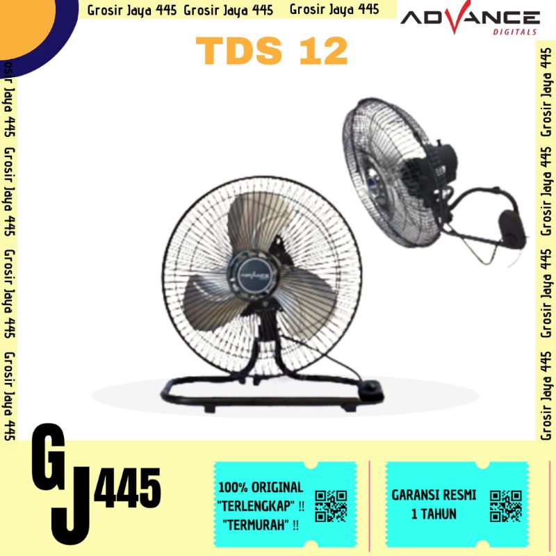 Kipas Angin Advance 2in1 TDS12 tds 12 wallfan deskfan 2 in 1 (bisa meja dan dinding)