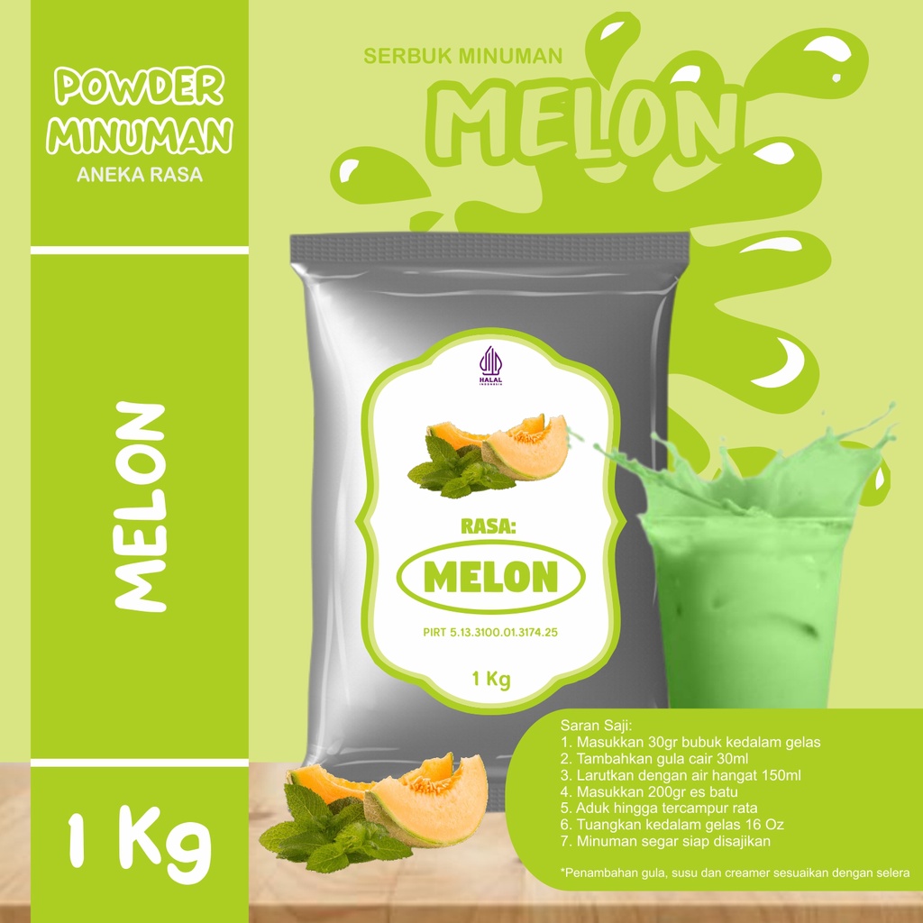 

Bubuk Serbuk Minuman 1kg Rasa Melon Bubuk Minuman Kekinian Standar Instan Drink Melon Powder Boba Drink