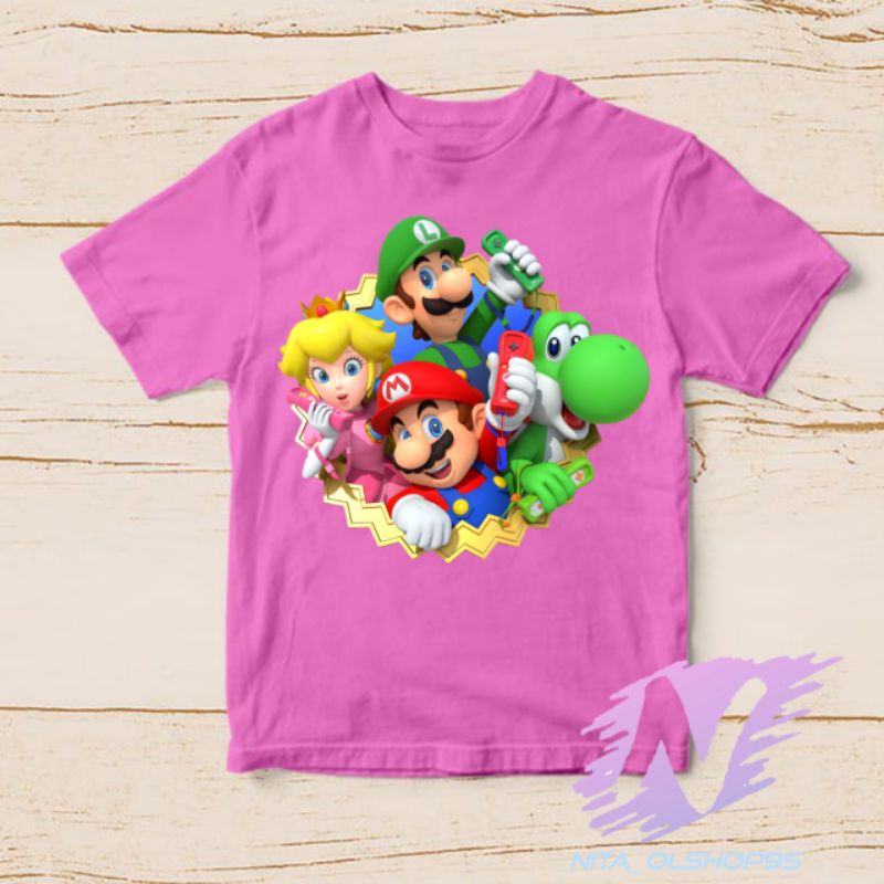 kaos super Mario baju kaos anak supermario bros