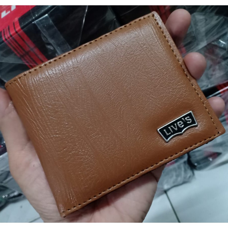Dompet pria kulit serat kayu hitam/coklat/tan-1