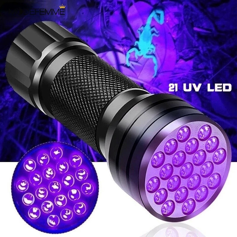 [ 21LED Invisible Handy Purple Powerful Flashlight  For Outdoor Camping Hiking Camping Accessories ]