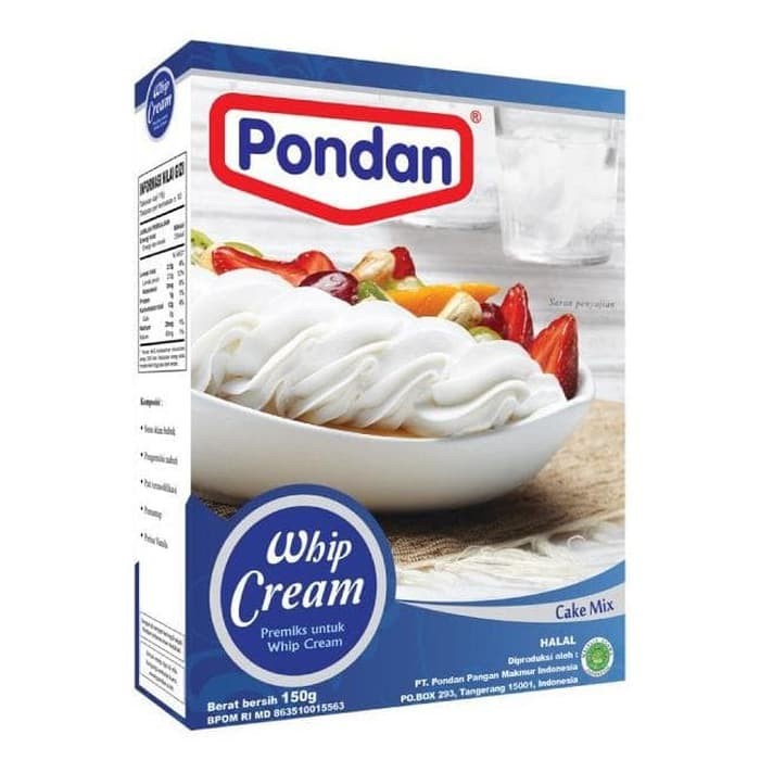 PONDAN Whip Cream / Whipping Cream / Premiks Bubuk Instan Krim Kue 150 Gram