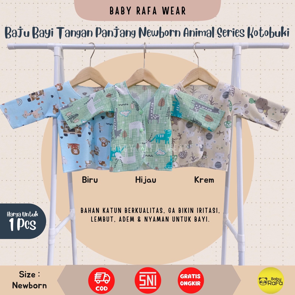 Baju Bayi Tangan Panjang Newborn Animal Series merk KOTOBUKI