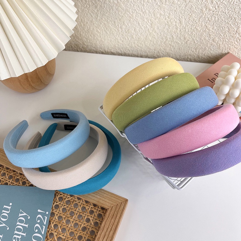 BANDO KAIN LEMBUT LEBAR KOREAN WOMEN SOFT ONE SOLID COLOR PADDED CASUAL HEADBAND HAIRBAND HAIR HEAD BAND/ BANDO BENDO BANDANA WANITA KOREA WARNA POLOS PASTEL TERANG TEBAL LEBAR