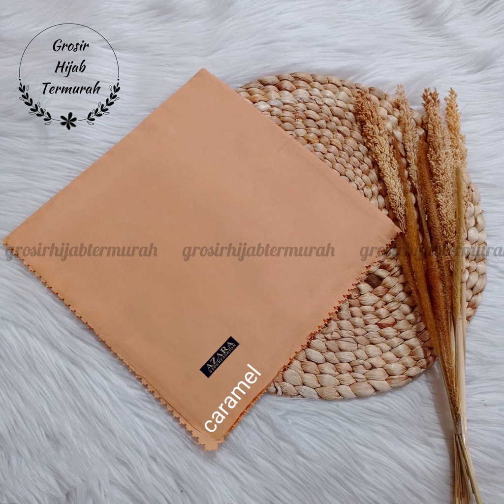 Hijab segiempat Oskara laser cut /Oscara /Japan / Jilbab voal miracle plain lasercut azara-Caramel