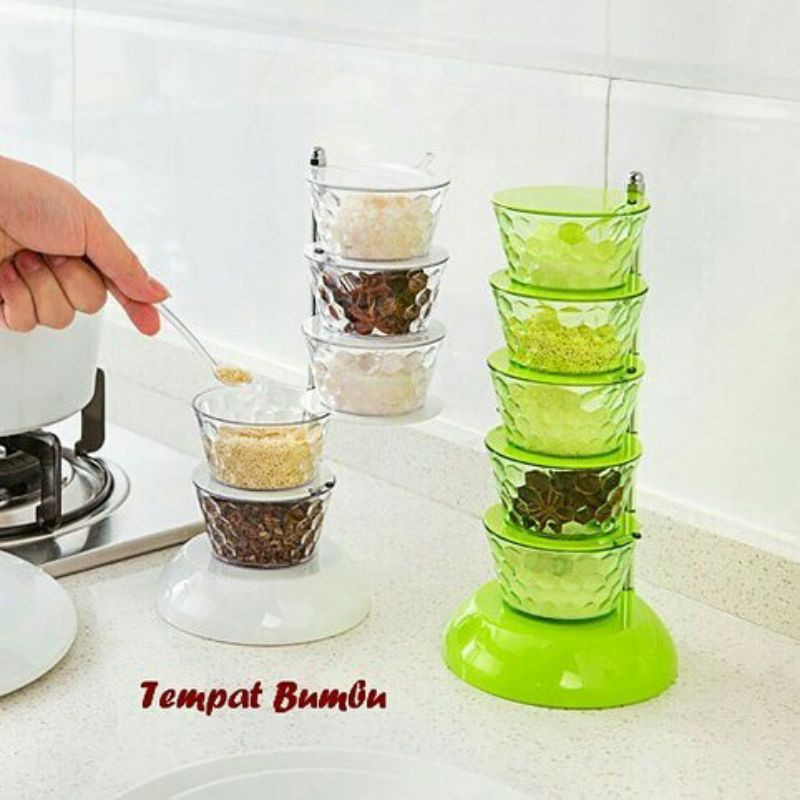 Tempat Bumbu Crystal Akrilik 5 Susun