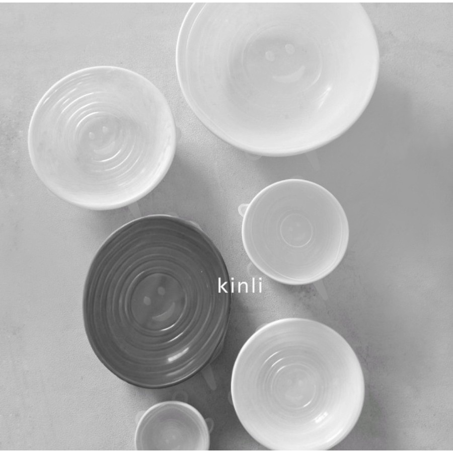 reusable elastic silicone bowl cover lids food grade cling wrap 6pcs penutup mangkuk ramah lingkungan