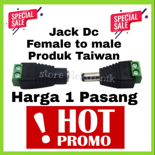 Jack DC Power Male To Female Jack CCTV dan LED