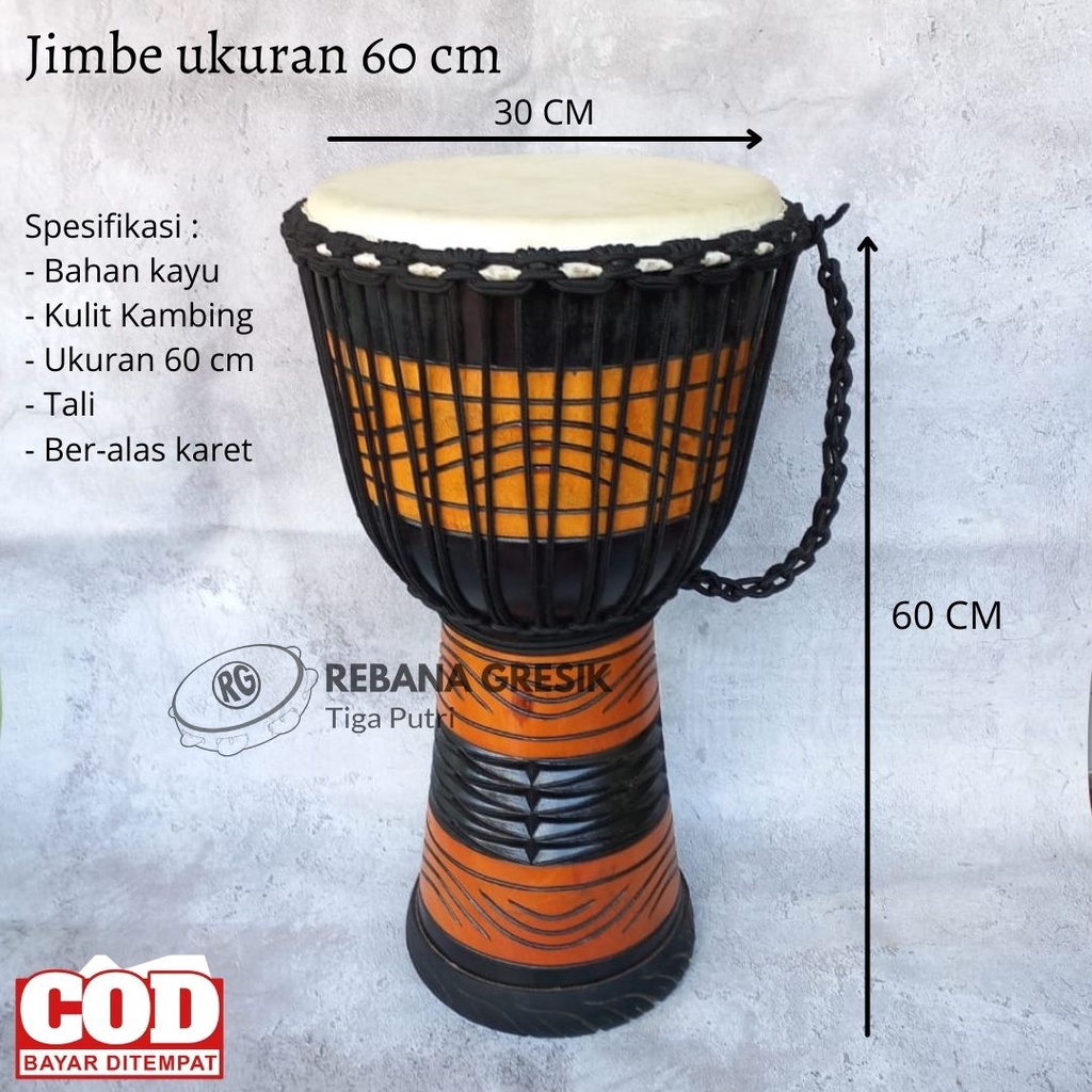 Djimbe besar ukuran 60 cm Berkualitas Alat musik