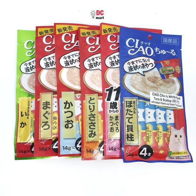 dc-CIAO Snack Cair ChuRu Liquid Creamy Snack Kucing isi 4 / Makanan Cair Kucing