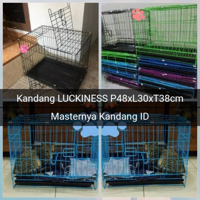 KANDANG BESI LIPAT TEBAL 2 PINTU HITAM U/ KUCING / KELINCI / AYAM HIAS u0026  HEWAN LAINNYA