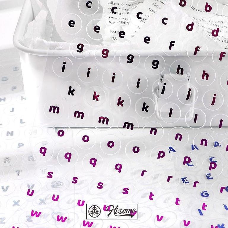 

(PROMO P7949) sticker letter tulisan huruf - untuk binder 3ring journal diy - bahan transparan [thehanscorner] ✲