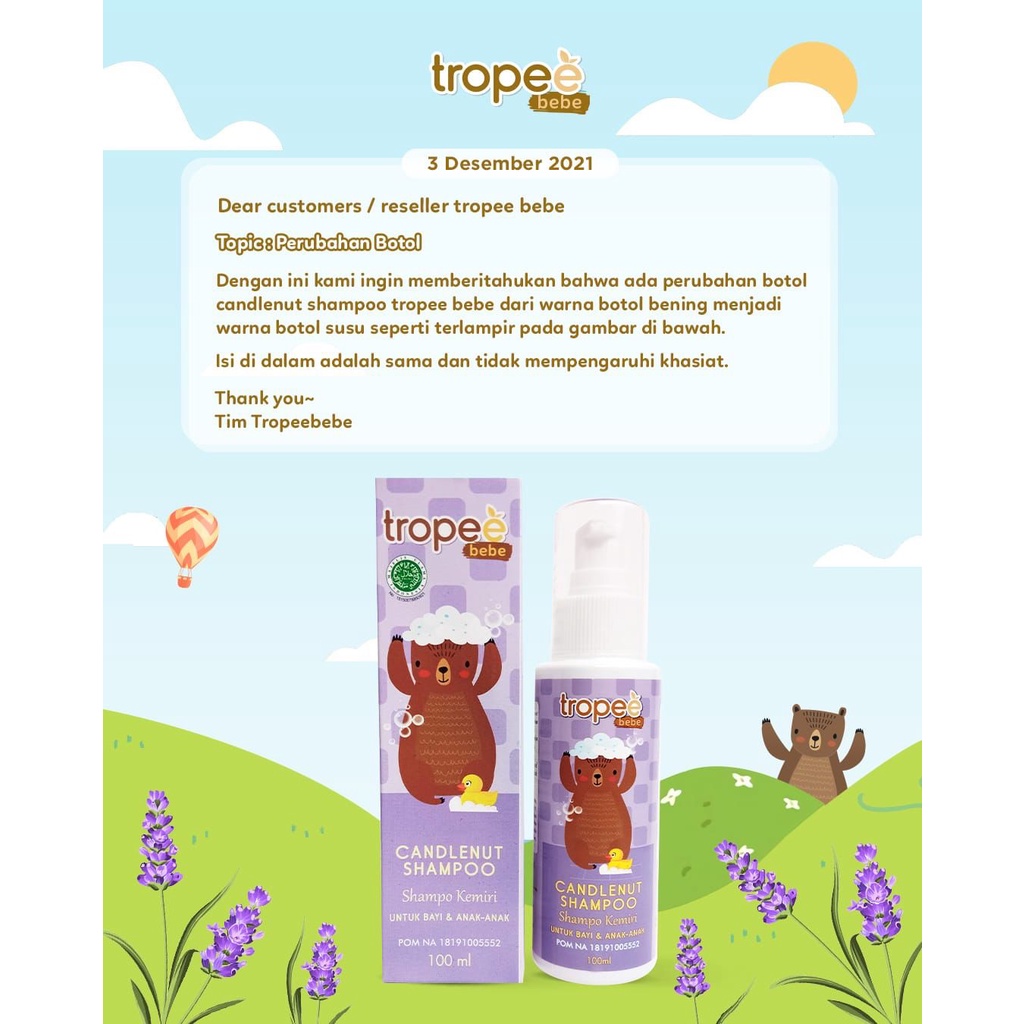 Tropee Bebe Candlenut Oil Sampo Shampoo Minyak Kemiri Hair Lotion Original &amp; Winter Sky 100ml / BANDUNG