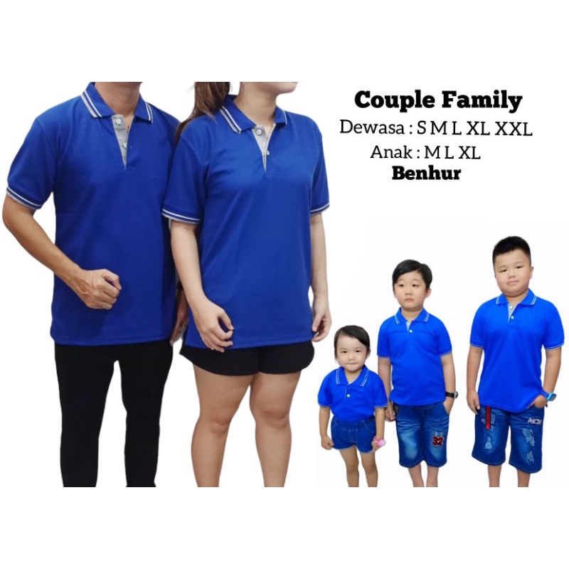 kaos poloshirt family - baju couple family - baju set ayah bunda anak