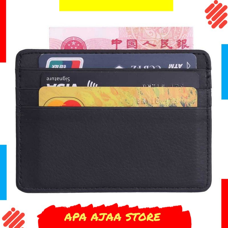 Bergaransi ! TRASSORY Dompet Kartu Bahan Kulit ID Card Holder Slim Design - 1003