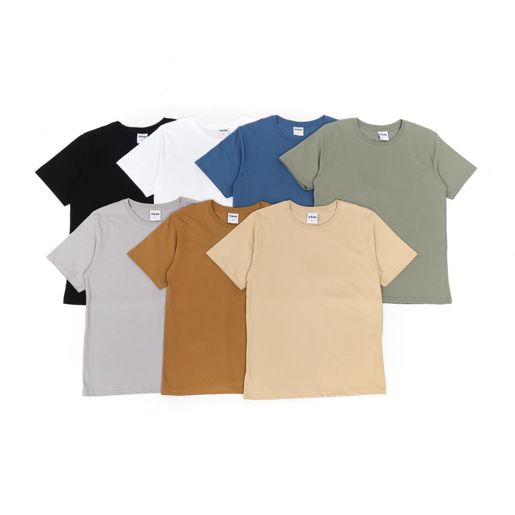 Zion Kaos Polos Basic Regular Unisex Cotton Combed 24sBest Seller  - Adem &amp; Nyaman Dipakai Harian