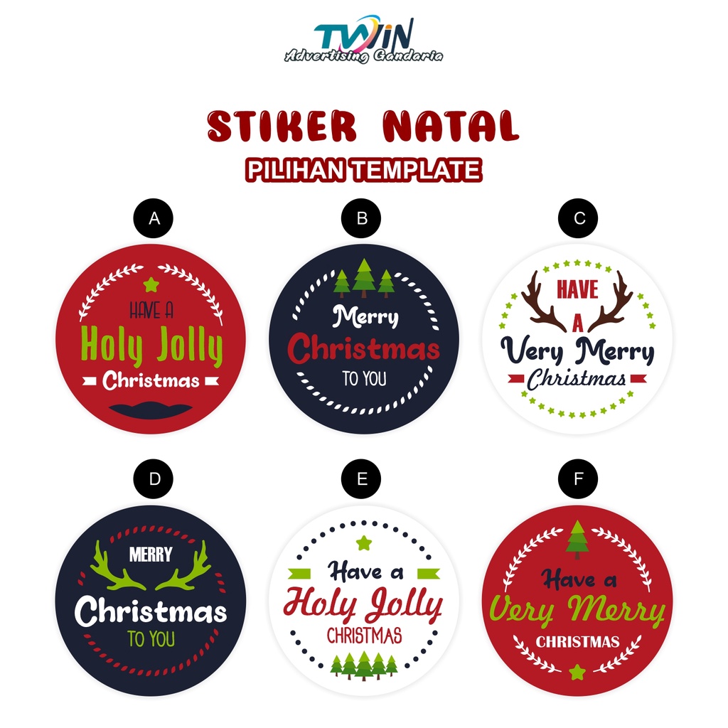 

STIKER NATAL HAMPERS TAHUN BARU STICKER MERRY CHRISTMAS BULAT LABEL KEMASAN
