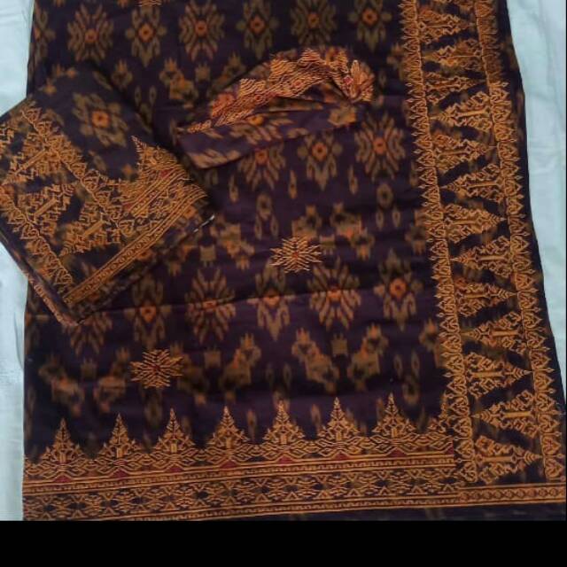 set couple endek songket bordir premium, kamen+saput+udeng