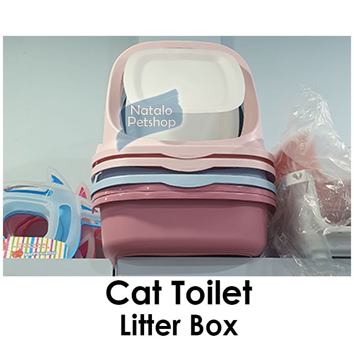 Cat Toilet Litter Box 22 Free Sekop Large / Bak Pasir Kucing Murah