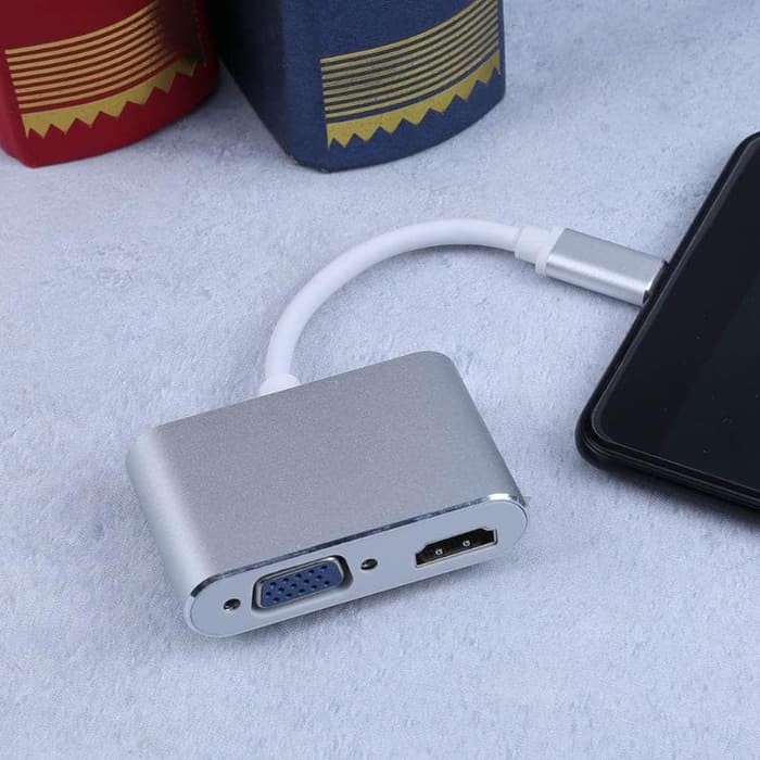 USB TYPE C To HDMI &amp; VGA Adapter 2IN1