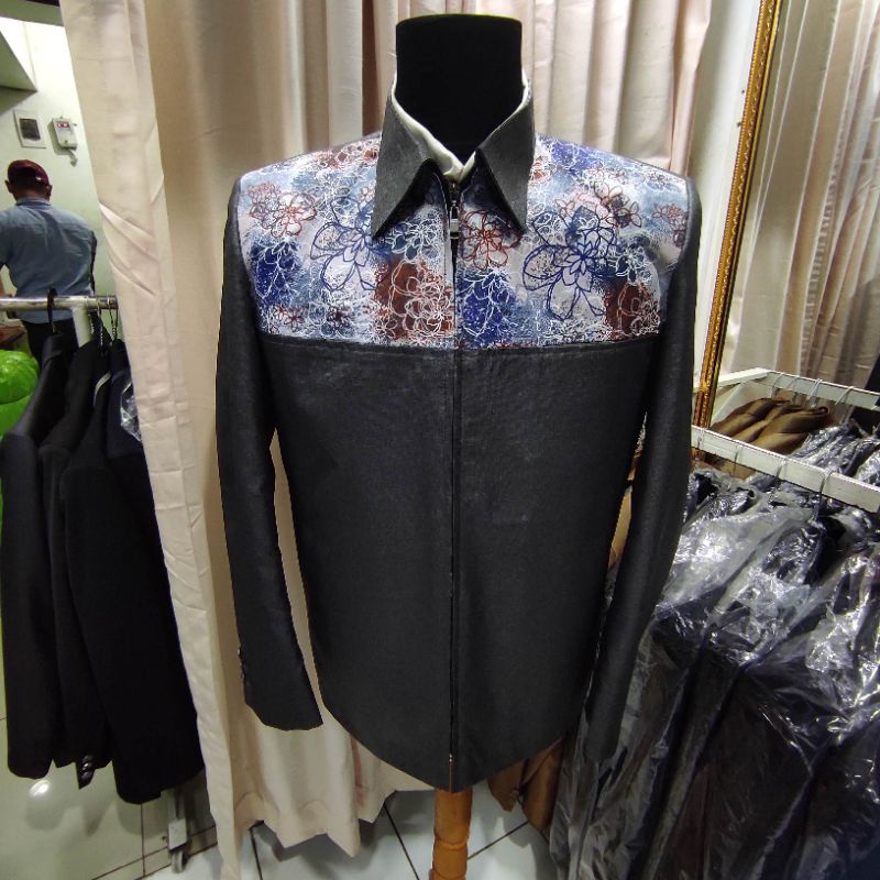 Jasket Jas model jaket pakai reseleting jaket semi formal jaket murah jaket kombinasi batik jaket