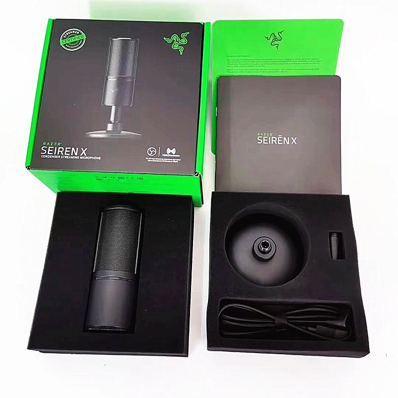 Razer Seiren X Kondensor Streaming Mikrofon Gaming Compact | Shock Resistant | Pickup Ultra Presisi