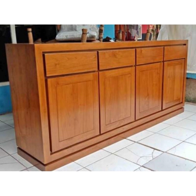 Best Seller Bufet/Meja Tv Polos Minimalis Kayu Jati Furniture Jepara