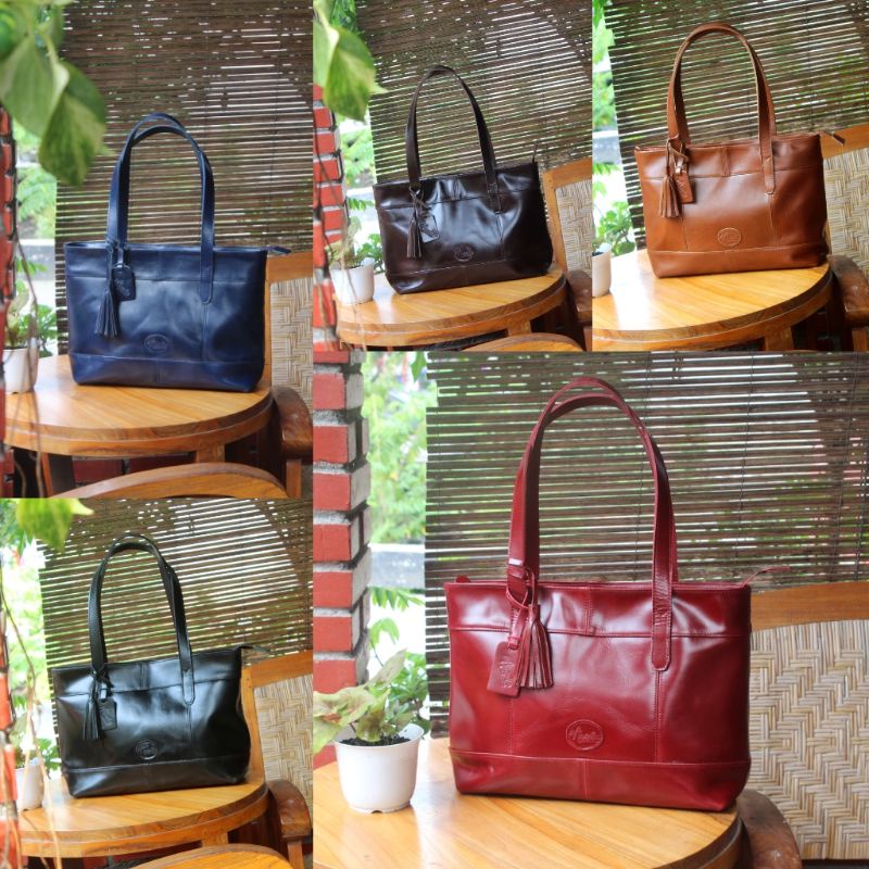 TOTE BAG / TAS KULIT WANITA/ TAS KANTOR /" SHOPPER" . ASLI KULIT/ BERGARANSI.