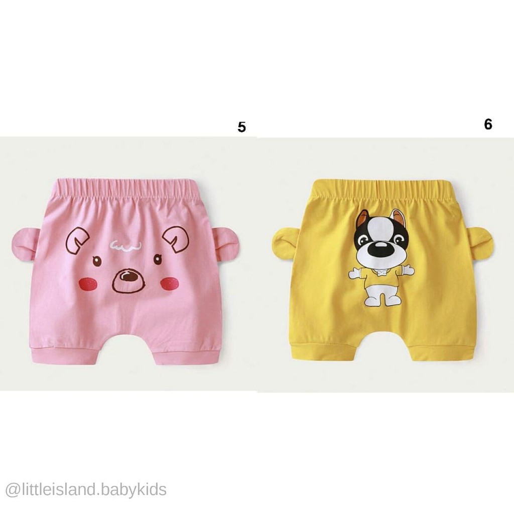 LID9096 - Celana Bayi Karakter/ Baby Character Short Pants Soft &amp; Comfortable Cotton