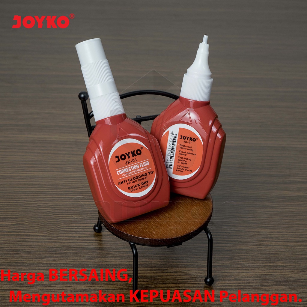 

H7Y Correction Pen Joyko JK-01 Merah Per Lusin / Tip-Ex Cair JK 01 / Tipe X Fluid Pendek Per 12 Pcs