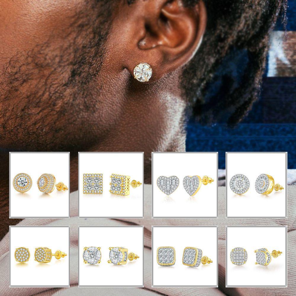 R-flower Rock Hip-Hop Untuk Pria Trendi Hypoallergenic Piercing Cubic Zirconia Anting