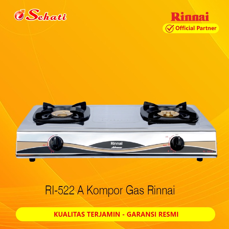 RINNAI RI-522 A Kompor Gas Rinnai Kompor  2 Tungku