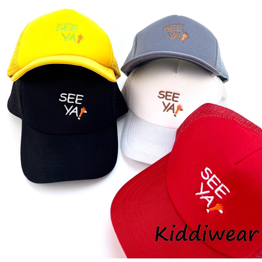 kiddiwear TOPI JARING ANAK FASHION HAT TOPI MOTIF LUCU BORDIR UNISEX TOPI MOTIF BORIDR SEEYA