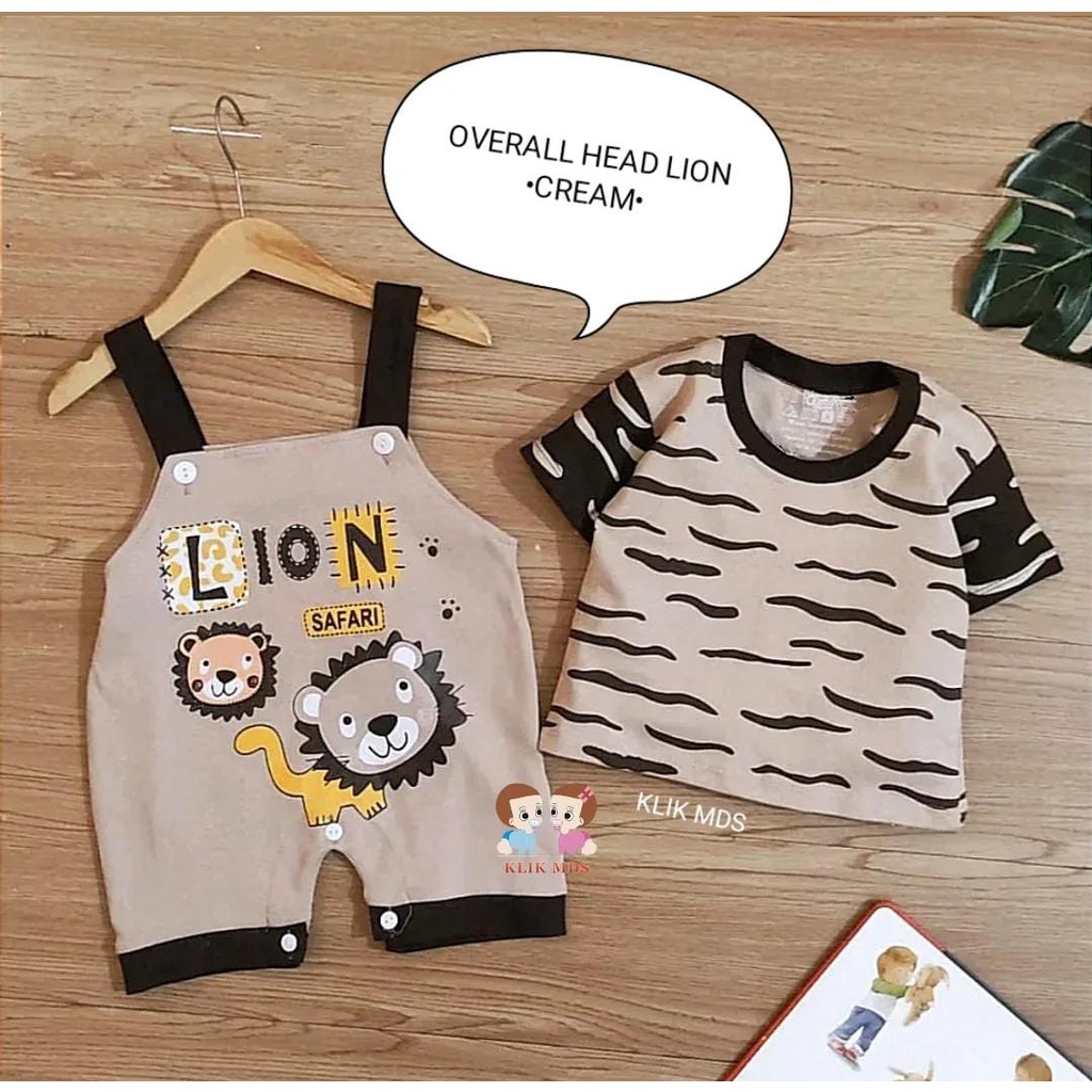 Klik Mds Overall Anak Bayi Laki-laki Motif Car Baby Dan Safari Estimasi Usia 3-12 Bulan-HEAD LION CREAM