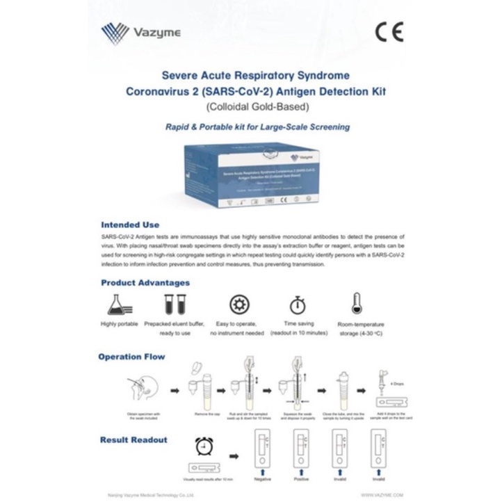 Premium Swab Antigen Vazyme 1Box 20 Pcs Original Kemenkes