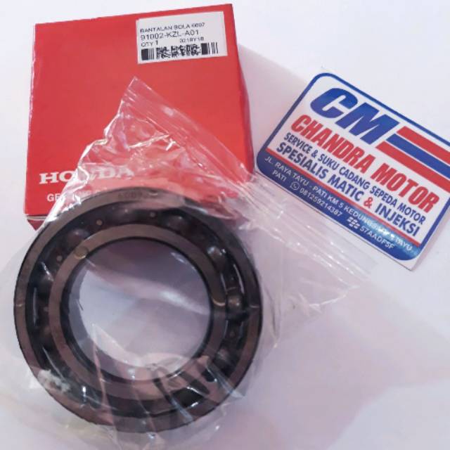 bearing laher kruk as kiri beat fi - scoopy fi kode part 91002-KZL-A01nomor bearing 6007 asli HONDA