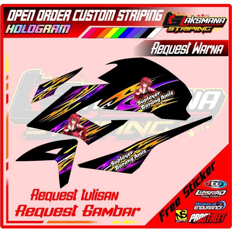 STRIPING TRANSPARAN HOLOGRAM CB150 R NEW FONT HOLOGRAM
