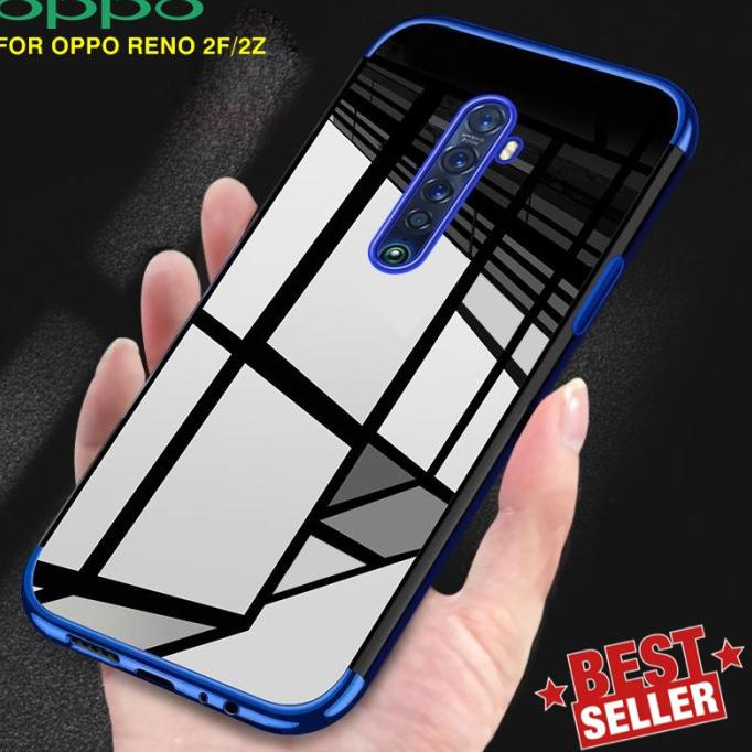 CASE OPPO RENO 2F 2Z CLEAR PLATING LIST CHROME SOFT MIROR BENING