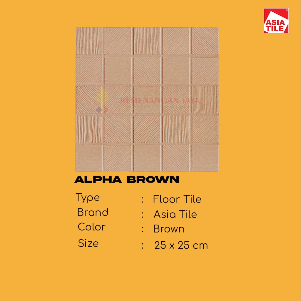 Keramik Murah Asia Tile Alpha Brown 25x25