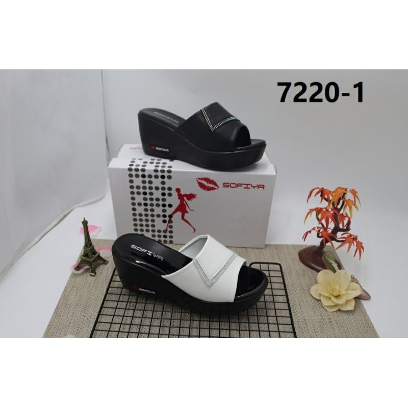 Sandal wedges wanita sofiya warna putih 7220-1