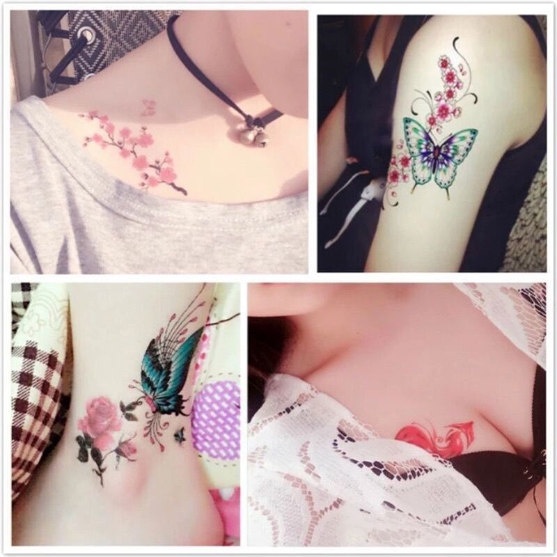 Tatto Temporer kupu kupu Temporary tattoo tahan air / tato fake tato / tatto palsu / tatto bunga keren