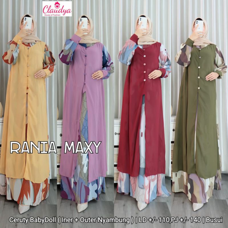 FREE MASKER GAMIS CERUTI BABYDOLL ELEGAN RANIA MAXY BY CLAUDYA