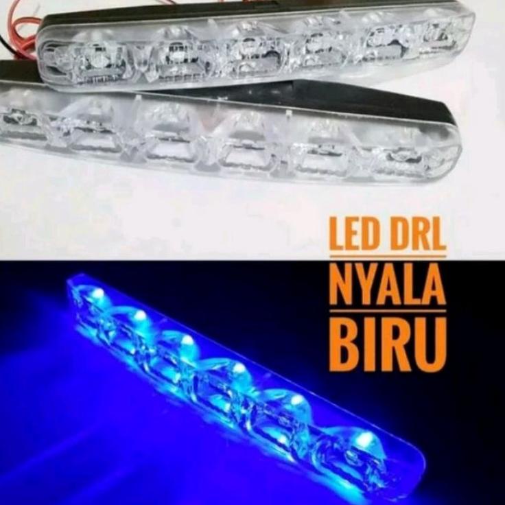 Bagus Dipakai.. Sepasang Lampu Led Drl 6 Titik Waterproof Senja Grill Biru/Sein