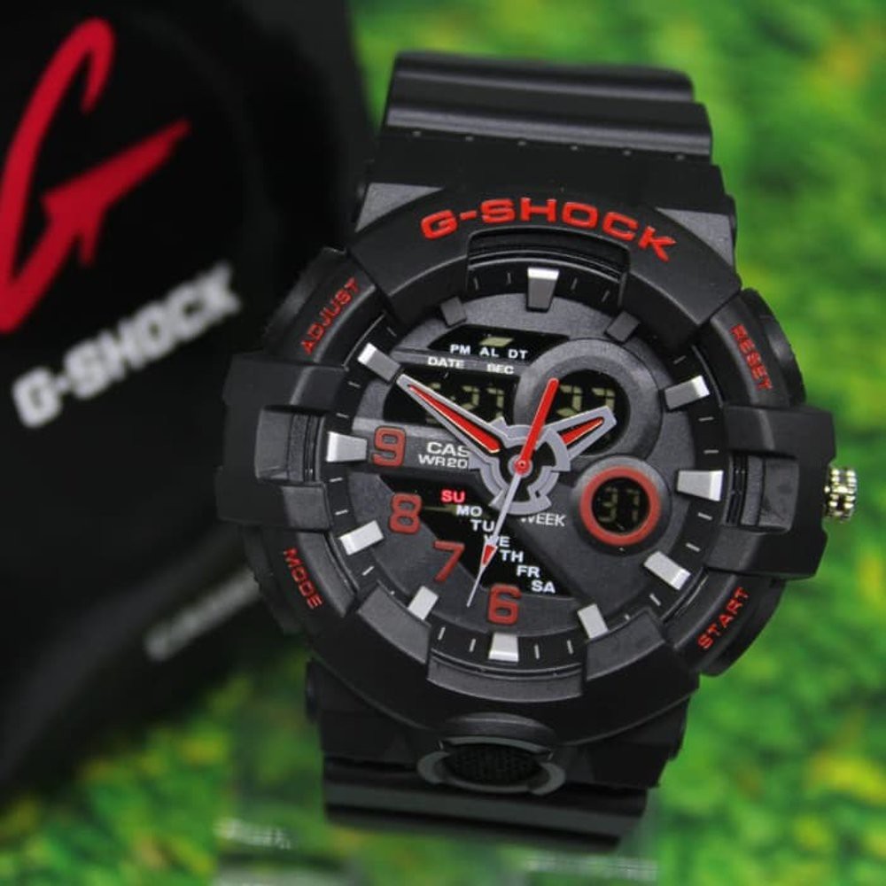 JAM TANGAN PRIA G-SHOCK GA 720 BLACK LIST RED