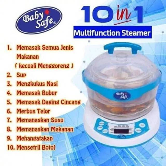 Baby Safe / BabySafe 10 in 1 multifunction steamer / Steamer makanan / Pengukus makanan bayi
