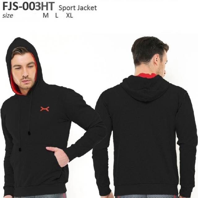 Jaket sport hoodie FLEX hitam