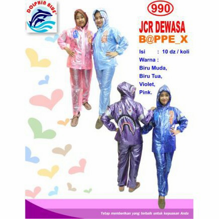 Jas Hujan Dolphin 990 Remaja Dewasa/Mantel Hujan Dolphin 990 Remaja/Raincoat Rain Coat Dolphin 990 Remaja/Jas Hujan Jaket Celana Remaja Dewasa Bappe_X Dolphin Blue 990/Setelan Jas hujan Anak Remaja Dewasa Baju Jaket Celana/Jas Hujan Murah