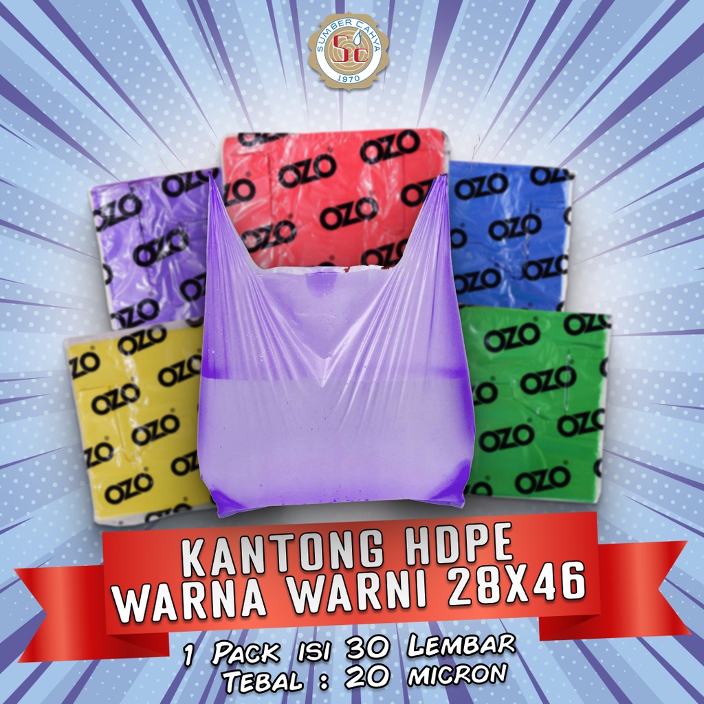 Kantong Plastik Kresek Warna-Warni Tebal UK 28x46 HDPE